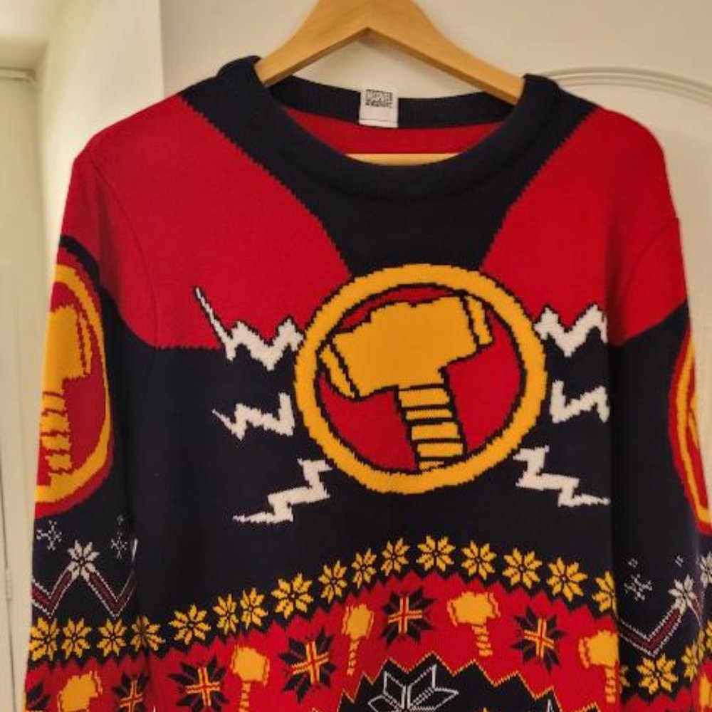 Thor: Merry Mjolnir Ugly Christmas Sweater/Jumper